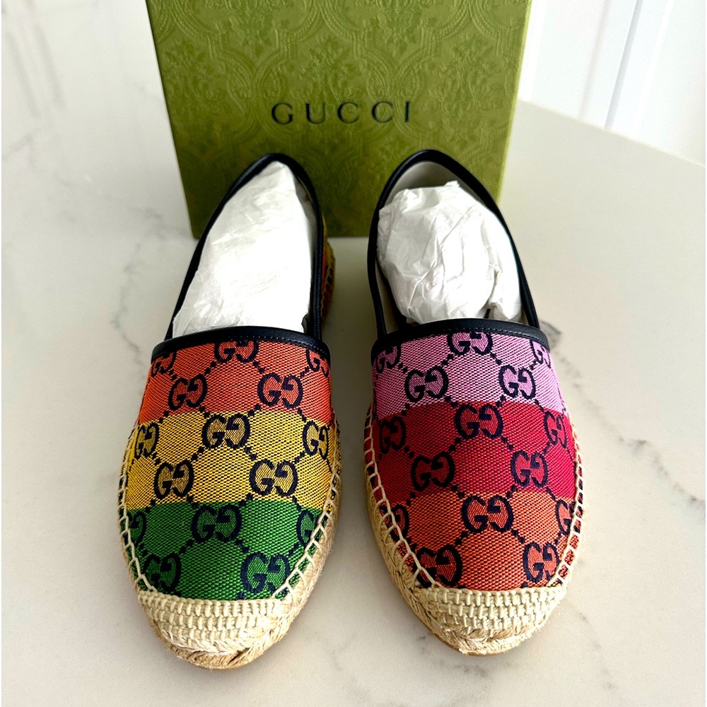 Gucci Multicolor GG Espadrilles